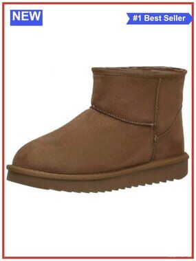 TruFox Faux Fur Lined Slip On Ankle Boots Faux Suede Winter Booties